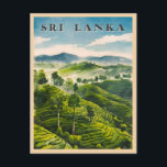 Vintage Travel Sri Lanka Ceylon Tea Plantation  Postcard<br><div class="desc">Step back in time with this retro travel-inspired design,  capturing the scenic beauty of Sri Lanka's lush tea plantations. Infused with nostalgia and vintage vibes,  this piece evokes the charm of Sri Lanka's rolling hills,  misty mornings,  and the timeless allure of tea culture.</div>