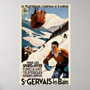 Vintage Travel - St Gervais - Les Bains - France Poster