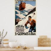 Vintage Travel - St Gervais - Les Bains - France Poster (Kitchen)
