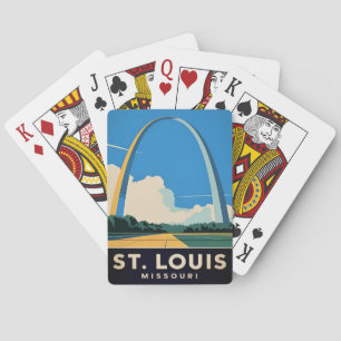 Vintage Travel St Louis Missouri Gateway Arch Playing Cards
