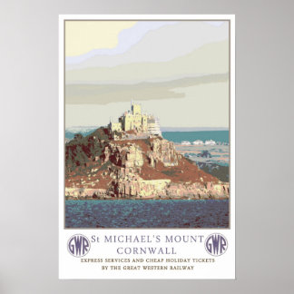 Vintage travel,St Michael's Mount. Poster