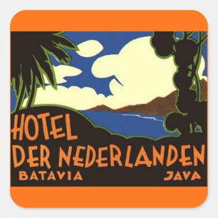 Vintage Travel Stickers Batavia Jakarta Indonesia