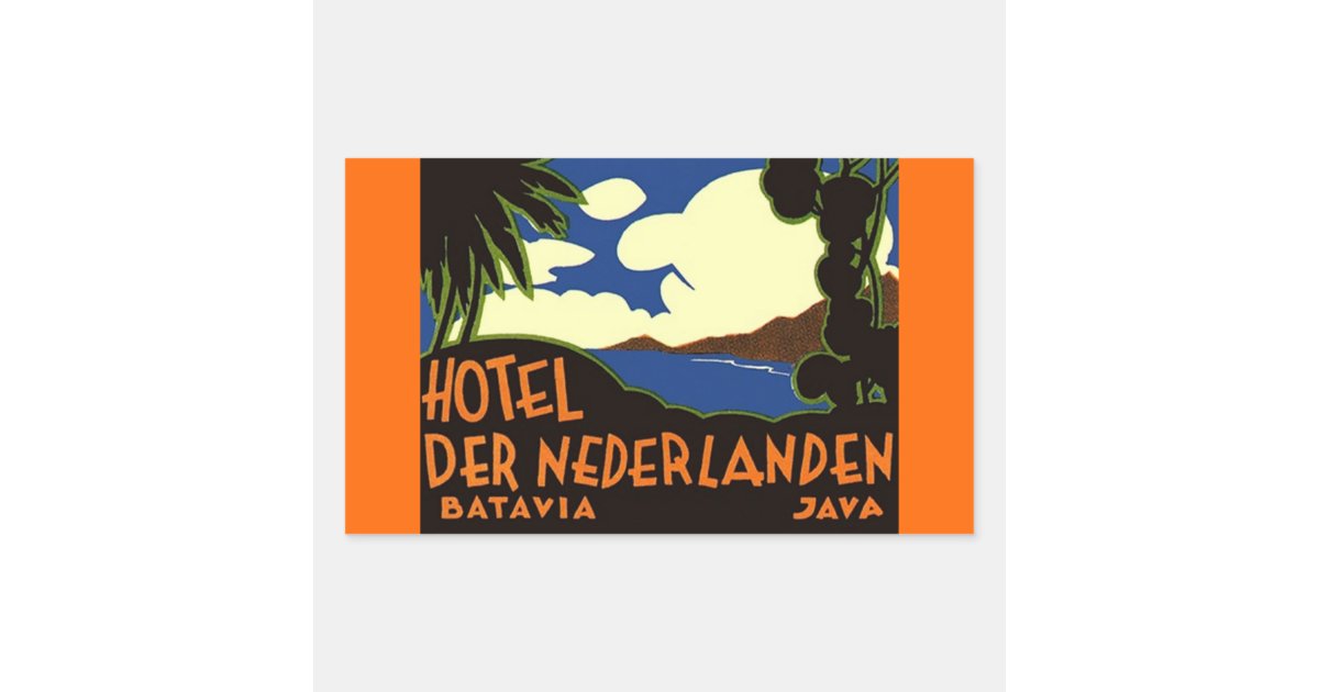 Vintage Travel Stickers Batavia Jakarta Indonesia | Zazzle ...