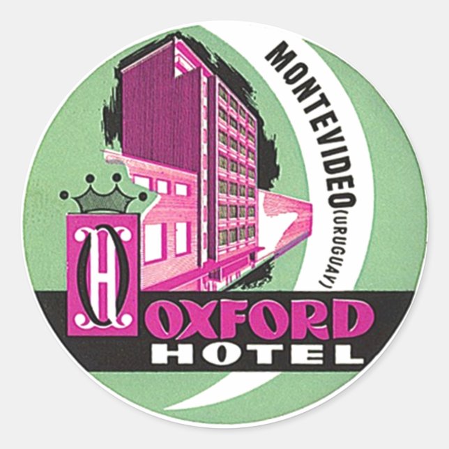 Vintage Travel Stickers Montevideo Uruguay O Hotel (Front)