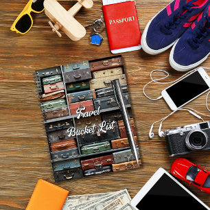 Vintage Travel Suitcase Photo Stylish Antique Notebook