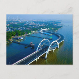 Vintage travel Surabaya Indonesia asia city retro  Postcard