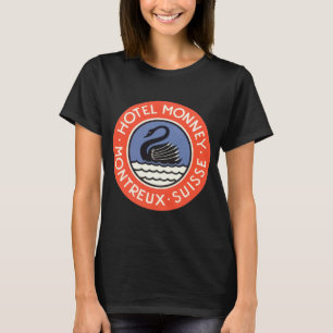 Vintage Travel, Swan Bird Hotel Monney Switzerland T-Shirt