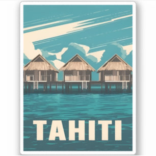 Vintage Travel Tahiti Seaside Retro Graphic