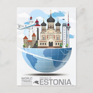 vintage travel Tallinn Estonia Estonie city   Postcard