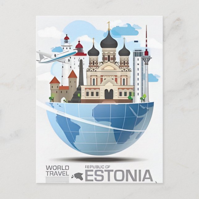 vintage travel Tallinn Estonia Estonie city   Postcard (Front)
