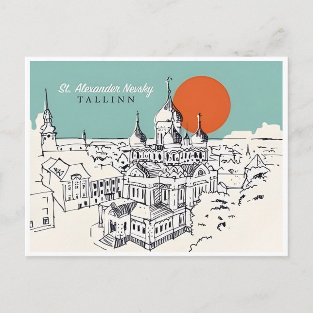 vintage travel Tallinn Estonia Estonie city   Postcard (Front)