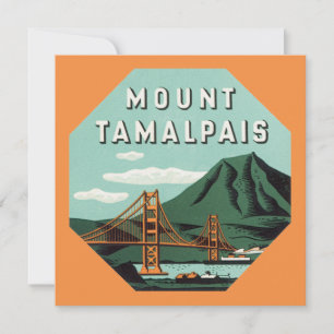 Vintage Travel, Tamalpais Mountain or Mount Tam Invitation