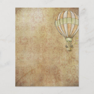 Vintage travel tehemed hot air baloon