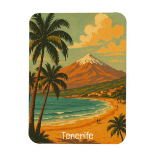 Vintage Travel Tenerife Canary Island Mount Teide  Magnet
