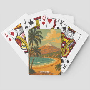 Vintage Travel Tenerife Canary Island Mount Teide  Playing Cards