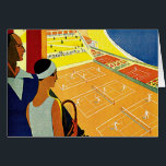 Vintage Travel, Tennis, Sports, Monte Carlo Monaco<br><div class="desc">Vintage illustration European travel poster or luggage label from Monte Carlo in Monaco featuring a couple holding tennis rackets and watching a tennis tournament near the beach and the beautiful blue Mediterranean Sea. Love and romance on the tennis courts. Monte Carlo is most famous for its casino, Le Grand Casino....</div>