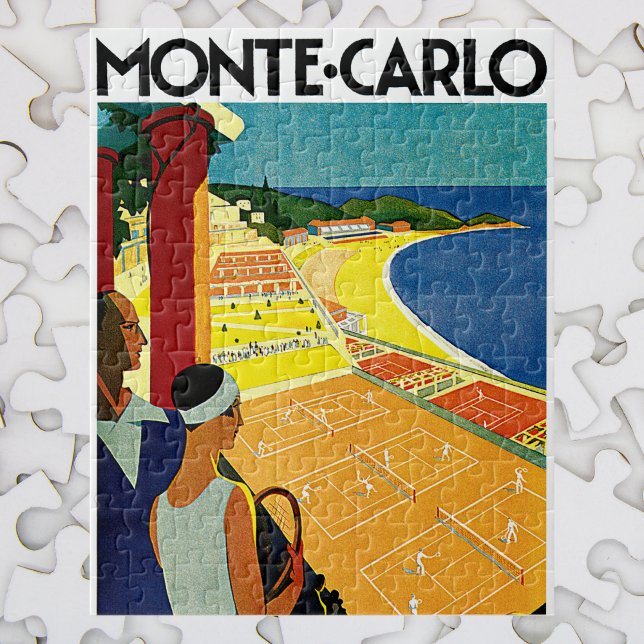 Vintage Travel, Tennis, Sports, Monte Carlo Monaco Jigsaw Puzzle (Creator Uploaded)