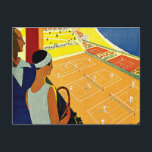 Vintage Travel, Tennis, Sports, Monte Carlo Monaco Postcard<br><div class="desc">Vintage illustration European travel poster or luggage label from Monte Carlo in Monaco featuring a couple holding tennis rackets and watching a tennis tournament near the beach and the beautiful blue Mediterranean Sea. Love and romance on the tennis courts. Monte Carlo is most famous for its casino, Le Grand Casino....</div>