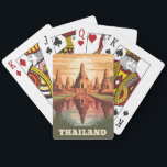 Vintage Travel Thailand Buddhist Temple Sunset Playing Cards<br><div class="desc">Discover the magic of Thailand with this unique retro travel inspired card set. Infused with nostalgic vibes and vintage charm,  this piece captures Thailand's iconic temples,  golden sunsets,  and exotic landscapes in a retro minimalist style that combines mid-century aesthetics with a modern twist.</div>