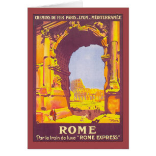 Vintage Travel, the Coliseum in Rome Italy Italian