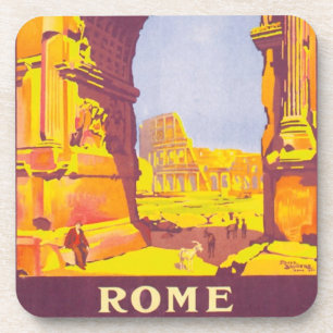 Vintage Travel, the Coliseum in Rome Italy Italian Coaster