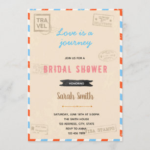 Vintage travel theme party invitation