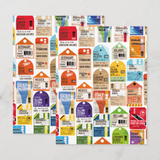 Vintage travel tickets pattern.