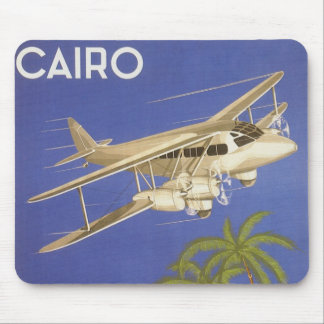 Vintage Travel to Cairo, Eygpt, Biplane Aeroplane Mouse Mat