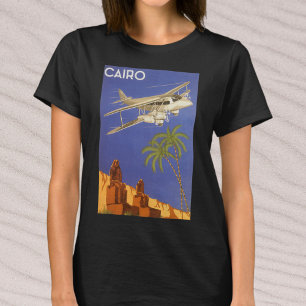 Vintage Travel to Cairo, Eygpt, Biplane Aeroplane T-Shirt