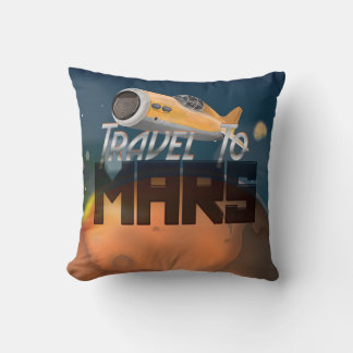 Vintage Travel To Mars Travel Poster Cushion