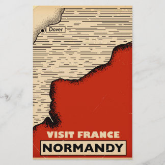 Vintage travel To Normandy, France Stationery