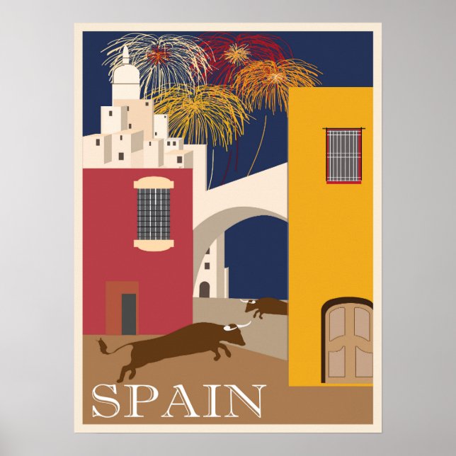 Vintage Travel To Spain Ad Poster (Front)
