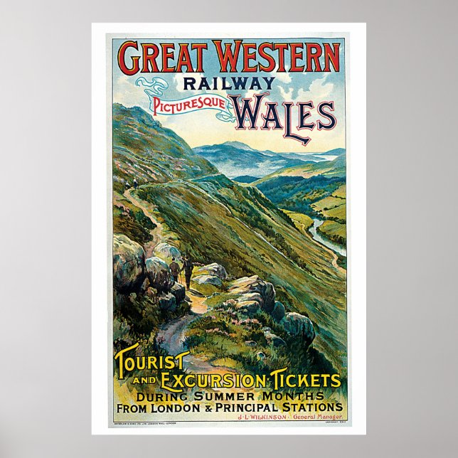 Vintage travel to Wales advert Poster (Front)