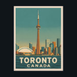 Vintage Travel Toronto Canada Skyline Retro Scenic Postcard<br><div class="desc">Celebrate the charm and heritage of Canada with this vintage travel-inspired postcard featuring the iconic Toronto skyline. Infused with nostalgic vibes and timeless allure,  this piece captures the spirit of Canada’s largest city in a retro aesthetic reminiscent of vintage travel posters from yesteryear.</div>