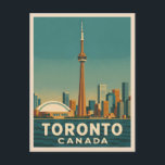 Vintage Travel Toronto Canada Skyline Retro Scenic Postcard<br><div class="desc">Celebrate the charm and heritage of Canada with this vintage travel-inspired postcard featuring the iconic Toronto skyline. Infused with nostalgic vibes and timeless allure,  this piece captures the spirit of Canada’s largest city in a retro aesthetic reminiscent of vintage travel posters from yesteryear.</div>