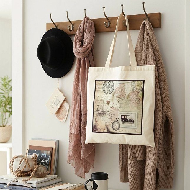 Vintage travel   tote bag (Creator Uploaded)