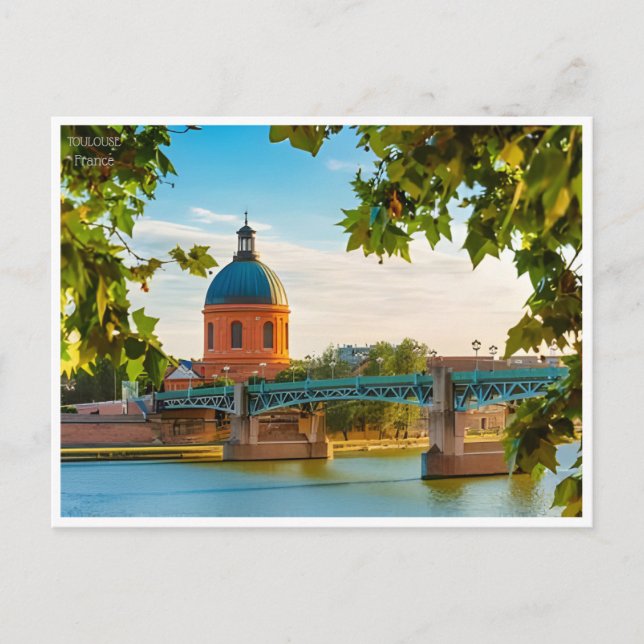 vintage travel toulouse France tourism retro  Postcard (Front)