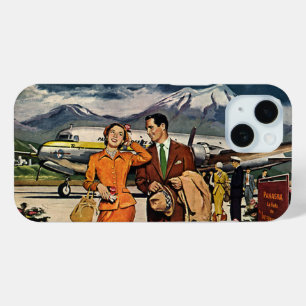 Vintage Travel, Tourists at Panagra Airport Tarmac iPhone 15 Case