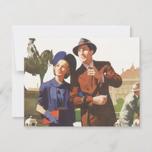 Vintage Travel, Tourists on Vacation Sightseeing
