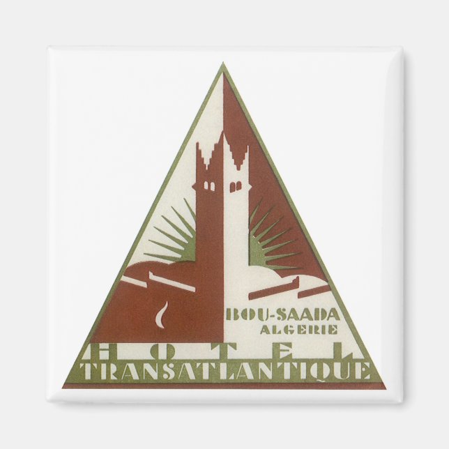 Vintage Travel, Trans Atlantique Hotel, Algeria Magnet (Front)