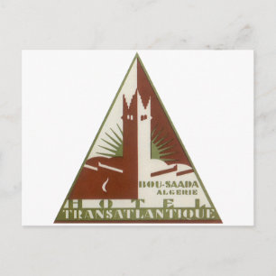 Vintage Travel, Trans Atlantique Hotel, Algeria Postcard