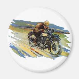 Vintage Travel Transportation, Racing Motorcycle Magnet