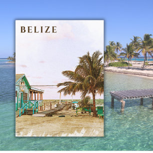 Vintage Travel Vacation Beach House Belise   Postcard