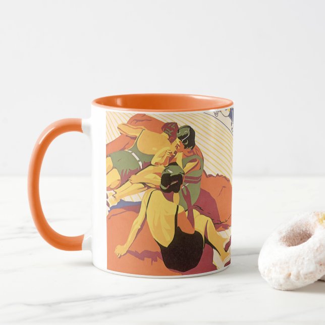 Vintage Travel, Vacation on a Cruise Ship Mug (With Donut)