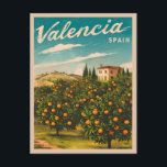 Vintage Travel Valencia Spain Retro Scenic Postcard<br><div class="desc">Immerse yourself in the sun-kissed landscapes and timeless beauty of Valencia, Spain with this enchanting retro travel-inspired design. Infused with nostalgic vibes and vintage charm, this design captures Valencia's scenic countryside in a retro aesthetic reminiscent of classic travel posters from yesteryear.</div>