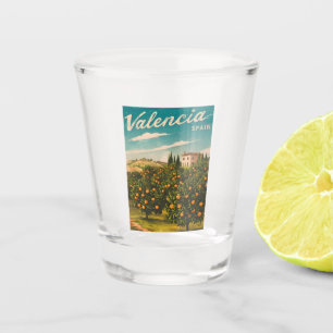 Vintage Travel Valencia Spain Retro Scenic Shot Glass