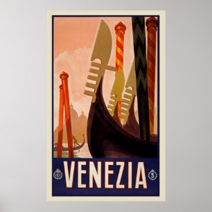 Vintage Travel Venezia Italy Poster