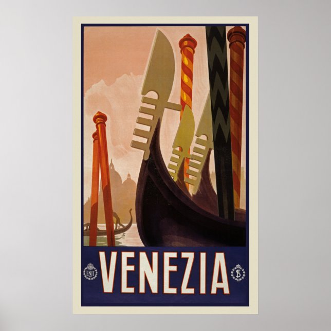 Vintage Travel Venezia Italy Poster (Front)