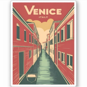 Vintage Travel Venice Italy Retro Graphic