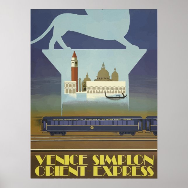 Vintage Travel Venice Orient Express Poster (Front)